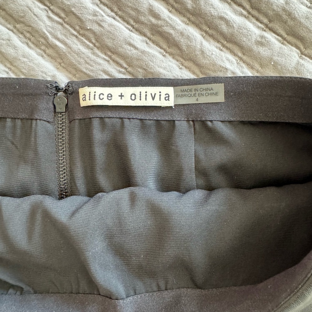 Alice & Olivia Dasia Vegan Leather wrap miniskirt - Picture 6 of 6